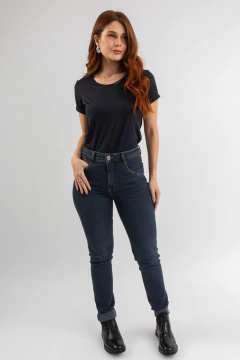 CALÇA SKINNY JEANS BLACK BORDADO