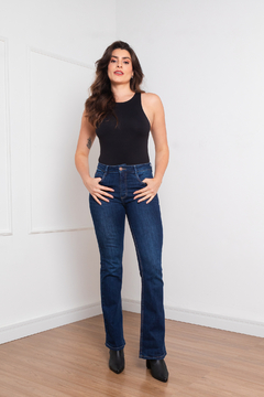 CALÇA BOOT-CUT JEANS BORDADO na internet
