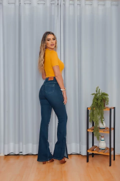 Imagem do CALÇA FLARE JEANS DET BARRA