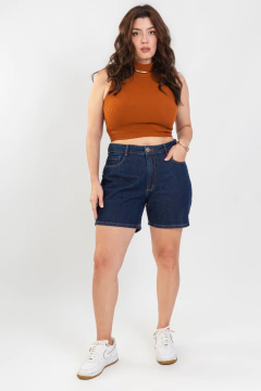 BERMUDA MEIA COXA JEANS ESCURA - comprar online