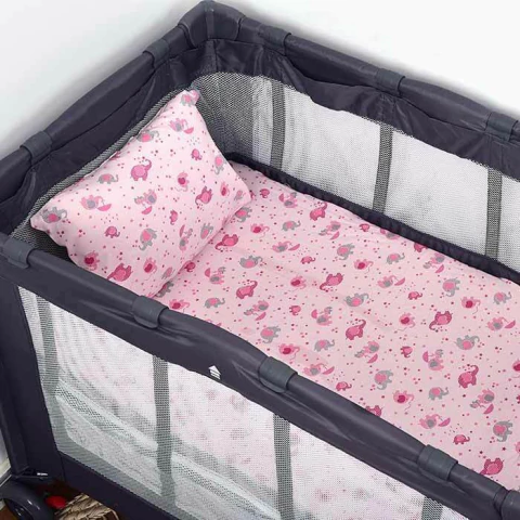 Jogo de Lençol para Cercado 2 Peças (Lençol e Fronha) – Carícia Baby Malhas