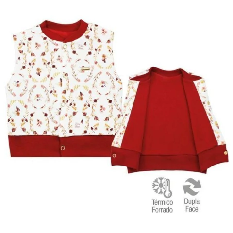 Colete forrado Estampa Floral Fio Egípcio 100% Algodão, Tamanho M - comprar online