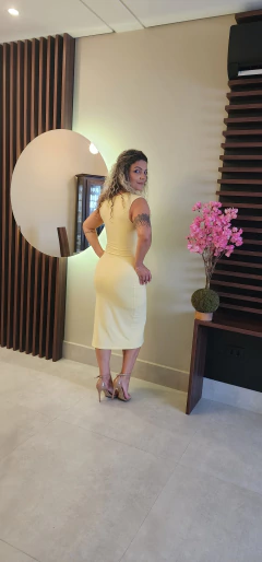 Vestido Canelado Fivela Frontal Diva - loja online