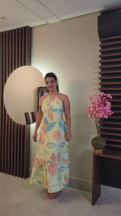 Vestido Frente Única estampado Magnólia limão na internet