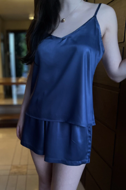 Lila Bleu Pétrole Camisole Set - comprar online