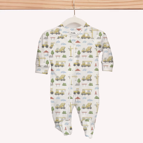 Macacão com Pezinho Algodão Egípcio | Construção | Nuvem Cotton - comprar online