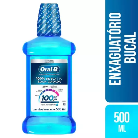 Enxaguante Bucal Oral-b 100% Sem Álcool 500ml