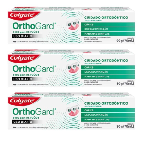 Kit Creme Dental Orthogard 90g Com 3 unidades