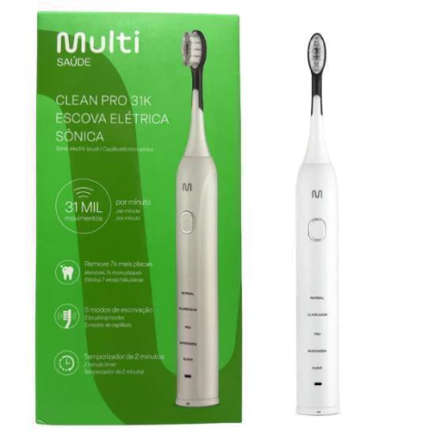 Escova Elétrica Sônica Clean Pro 31k Multi Saúde - Hc112