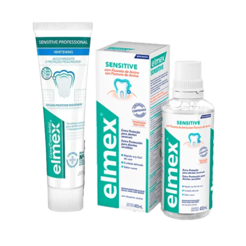 Kit Elmex Sensitive Enxaguante Bucal 400ml + Creme Dental 110g