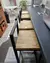 Banqueta com Encosto - 35x35x90alt Pinus 30mm - Móveis Industriais Sob Medida | Mesas, Estantes e Bancadas