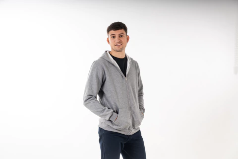 CAMPERA DE ALGODON CON CAPUCHA - GRIS