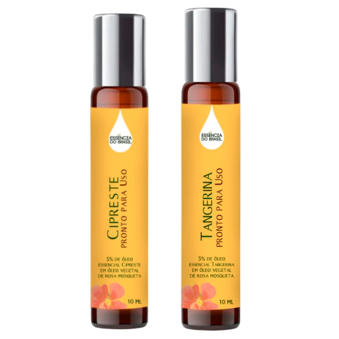 Óleos Essenciais Prontos Cipreste e Tangerina Roll On 10ml