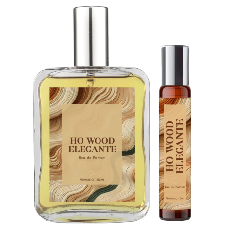 Perfume Ho Wood Elegante Mulher 100ml + Roll On 10ml Natural