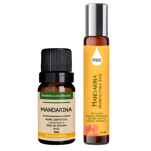 Kit Óleo Essencial Mandarina + Pronto P/ Uso Roll On 10ml