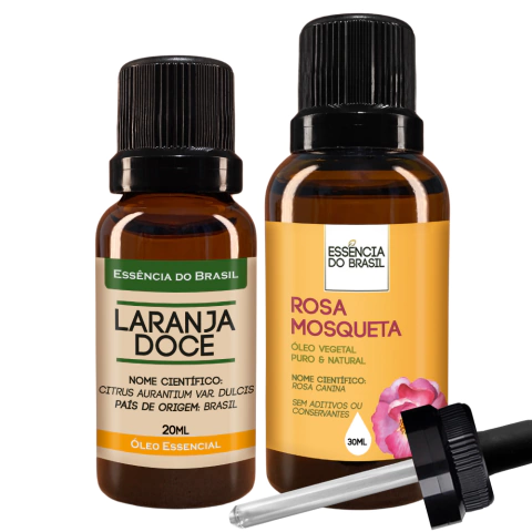 Kit Óleo Essen. Laranja Doce 20ml + Vegetal R. Mosqueta 30ml