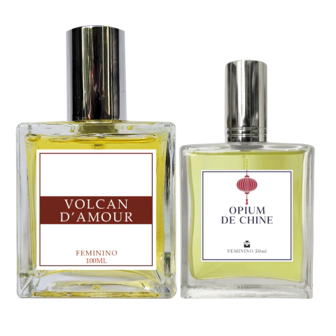 Kit Perfume Fem. Volcan D'Amour 100ml + Opium de Chine 50ml