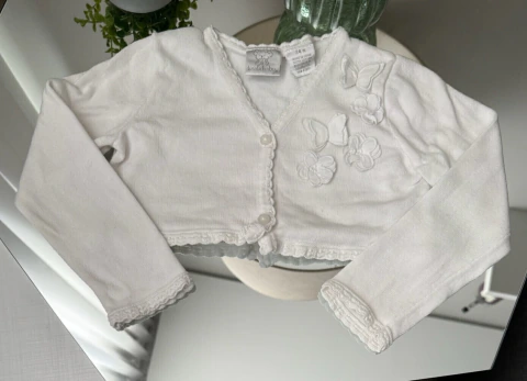 Casaquinho branco tricot borboleta- Koala Baby - 24 meses