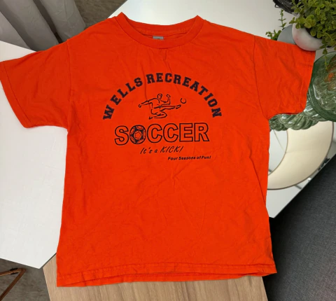 Blusa manga curta laranja Wells Recreation - Gildan - S 10 anos