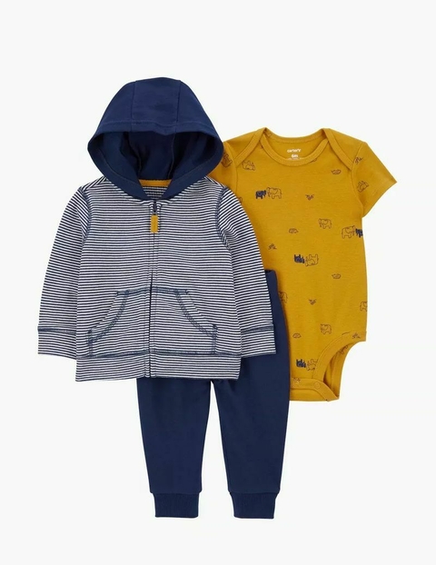 Conjunto 3 peças blusa moletom, body e calça - Carter´s - novo com etiqueta 9 Meses - comprar online