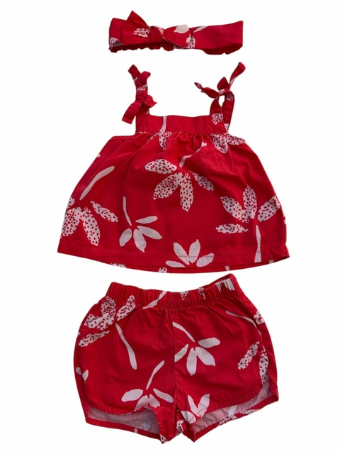 Trio Batinha Short e Faixa Vermelho - Carter´s (6 meses ) - comprar online
