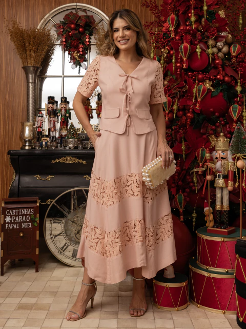 Linen Set with Lace - buy online