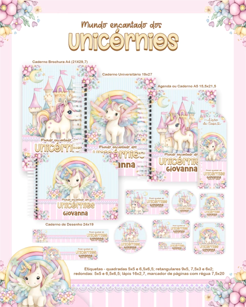 Pack Escolar - Mundo Encantado dos Unicórnios