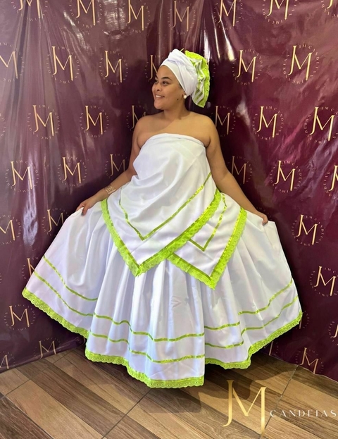 Baiana Colors Verde Limão Oxford – 3 Peças