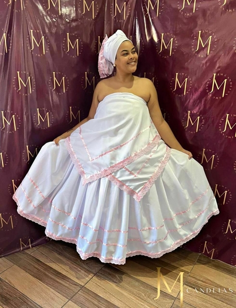 Baiana Colors Rosa Bebê Oxford – 3 Peças