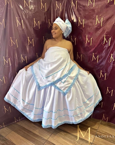 Baiana Colors Azul Bebê Oxford – 3 Peças