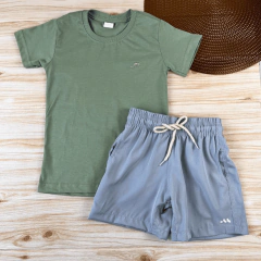 Conjunto Infantil short Tactel Camiseta Menino