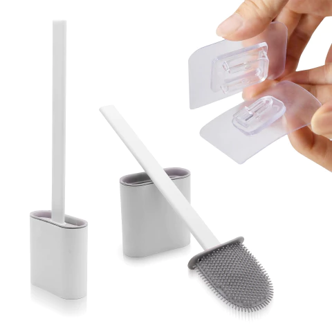 Cepillo Escobilla Inodoro Silicona Flexible Baño Colgable X2 - comprar online
