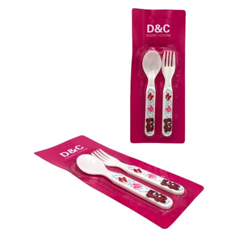 Set Cubiertos Niños Infantil Pvc Cuchara + Tenedor - comprar online