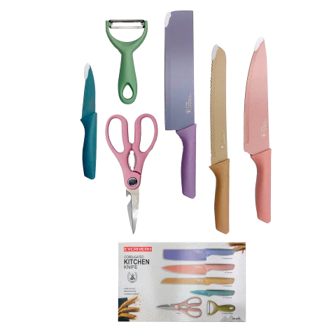 Set Cuchillos + Pelapapas Escuela Cheff 6 Piezas Premium - comprar online