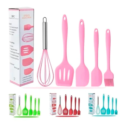 Set Reposteria Espatulas + Pincel + Batidor Silicona Premium - comprar online