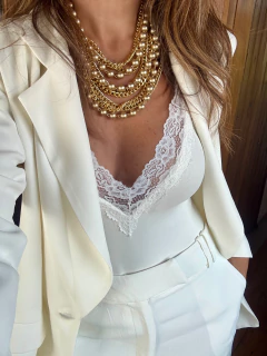 Colar Voltas Correntes e Bolas - Dourado na internet