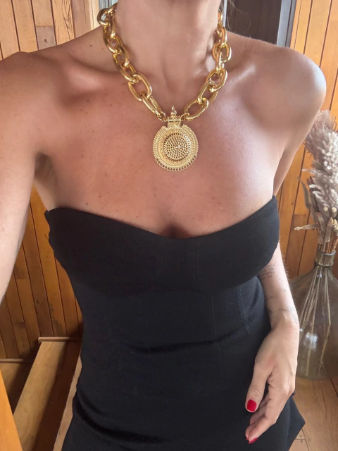 Colar Elos Medalha - Dourado - comprar online