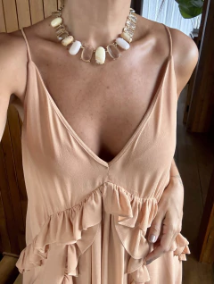 Colar Pedras Champagne - Dourado - comprar online