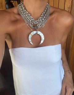 Correntaria Fecho Chifre Madrepérola - Prateado na internet