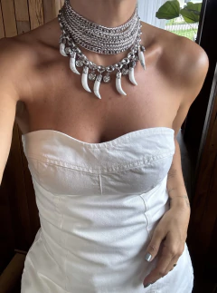 Choker Correntes Alumínio - Prateado na internet