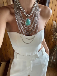 Correntaria Longa 11 Voltas Alumínio - Prata - Bernadete Purger