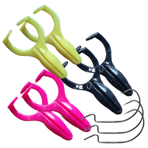 Combo Kit 6 Señuelos Rana Antienganche Don Kb Curly Frog + 3 Offset