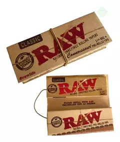 Papel Para Armar Sedas Raw Connoisseur 78mm + Prerolled Tips