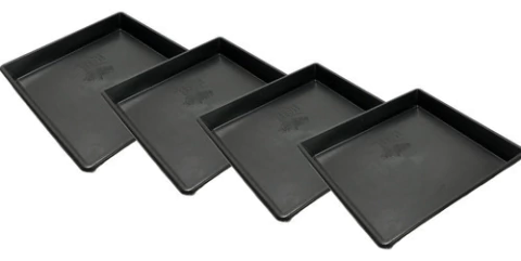 Plato Cuadrado 25x25 X 4 Unidades Ideal Maceta Roots House