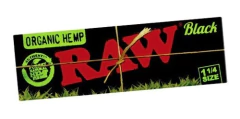 Papel De Armar Raw Black Organic Hemp Size 1 1/4 Valhalla