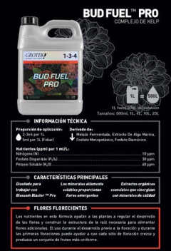 Grotek Bud Fuel Pro 1 Litro Bioestimulante - Morocco Grow en internet