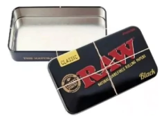 Lata Raw Tin Case Metal Negra Black Cigarrera - Morocco Grow - comprar online