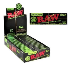 Sedas Raw Black Organic X 4 Paquetes = 200 Papelillos 78mm - Morocco Growshop