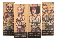 Pack X 4 Filtros Tips Mini Unbleached Lion Rolling Circus