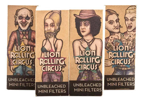Pack X 4 Filtros Tips Mini Unbleached Lion Rolling Circus